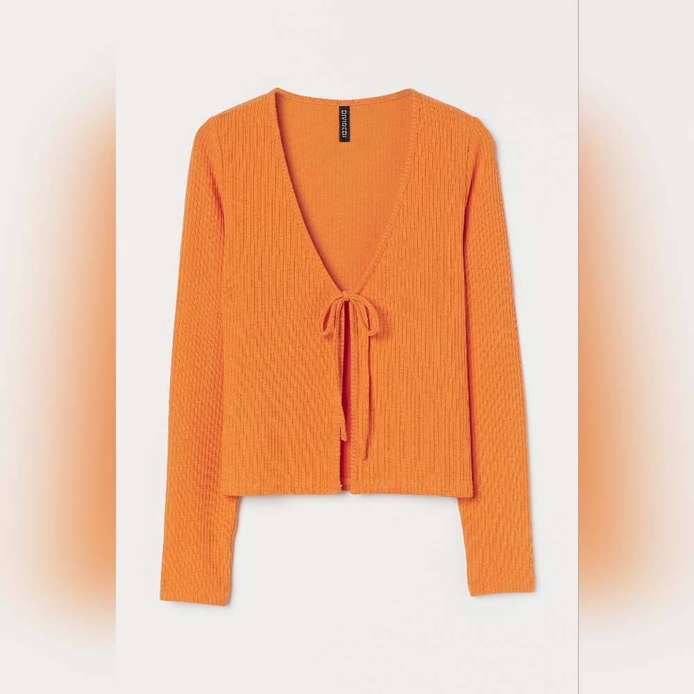 2 for $17 H&M Ballet ribbed tie front cardigan top